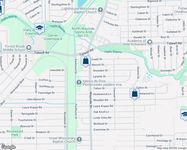 map of restaurants, bars, coffee shops, grocery stores, and more near 9114 North Wayside Drive in Houston