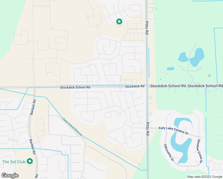 map of restaurants, bars, coffee shops, grocery stores, and more near Stockdick in Katy