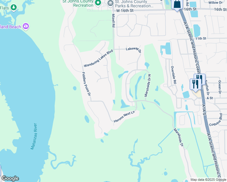 map of restaurants, bars, coffee shops, grocery stores, and more near 854 Summer Bay Drive in St. Augustine