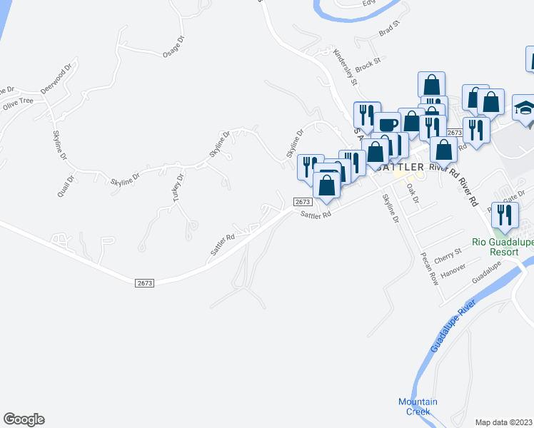 map of restaurants, bars, coffee shops, grocery stores, and more near 200 Peggs Place in Canyon Lake