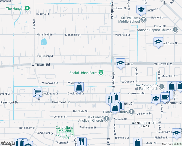 map of restaurants, bars, coffee shops, grocery stores, and more near 1229 Neiman Lane in Houston