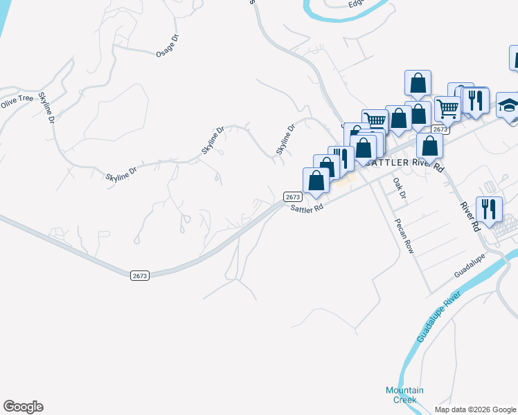 map of restaurants, bars, coffee shops, grocery stores, and more near 200 Peggs Place in Canyon Lake