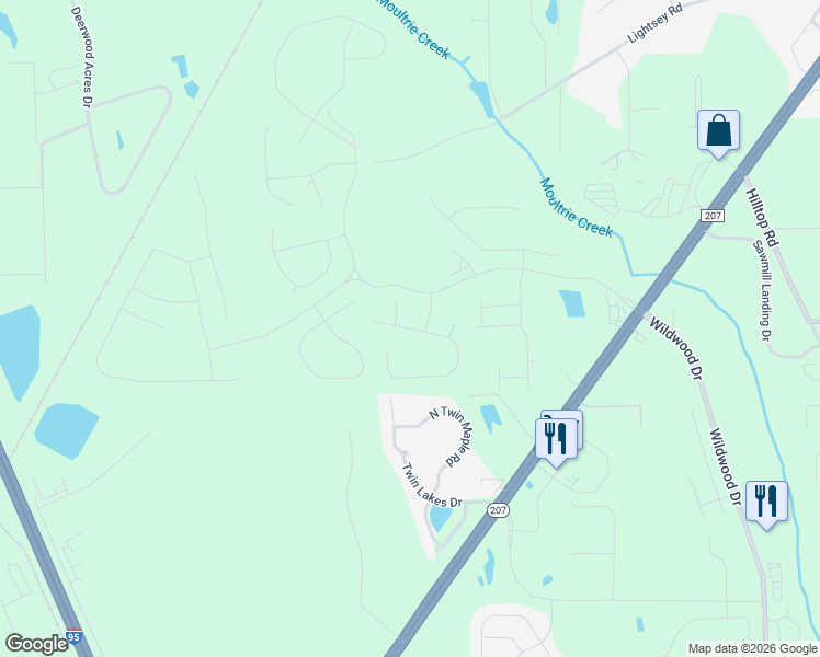 map of restaurants, bars, coffee shops, grocery stores, and more near Rio San Juan Road in St. Johns County