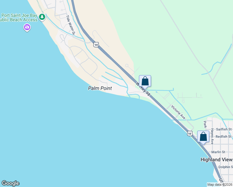 map of restaurants, bars, coffee shops, grocery stores, and more near 291-299 Butlers Bay Road in Port Saint Joe