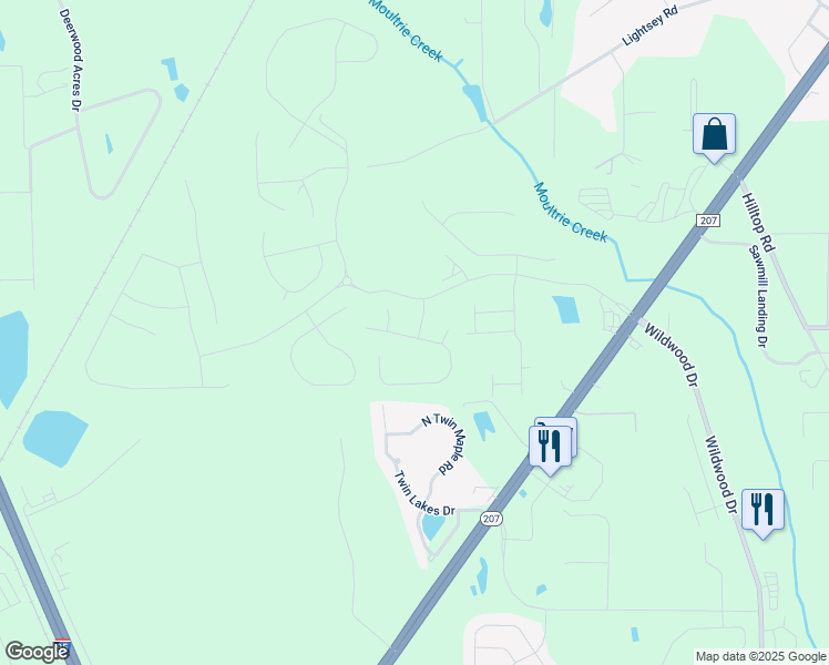 map of restaurants, bars, coffee shops, grocery stores, and more near Rio San Juan Road in St. Johns County