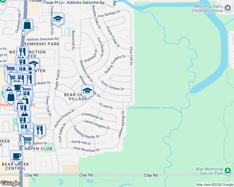 map of restaurants, bars, coffee shops, grocery stores, and more near 4738 Blueberry Hill Drive in Houston