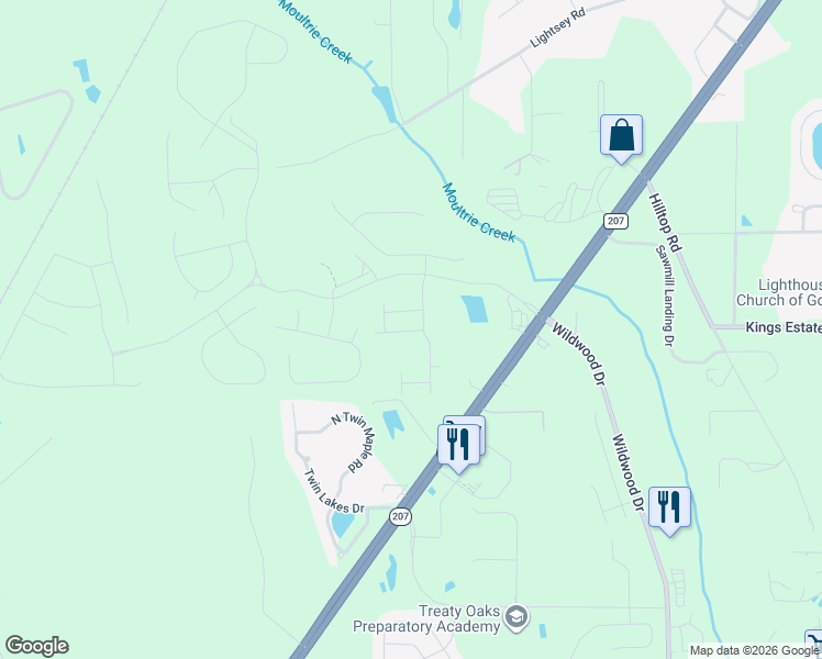 map of restaurants, bars, coffee shops, grocery stores, and more near 1813 State Road 207 in St. Augustine