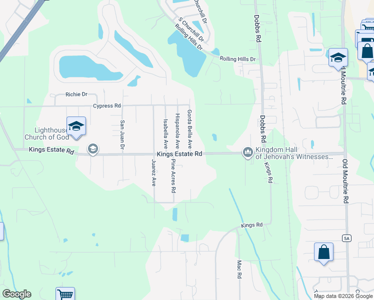 map of restaurants, bars, coffee shops, grocery stores, and more near 2669 Gorda Bella Avenue in St. Augustine