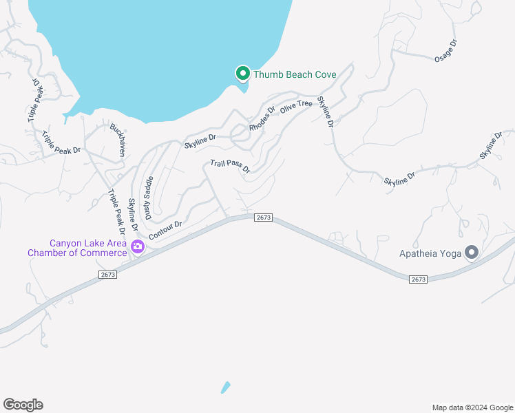 map of restaurants, bars, coffee shops, grocery stores, and more near 550 Rockwood Drive in Canyon Lake