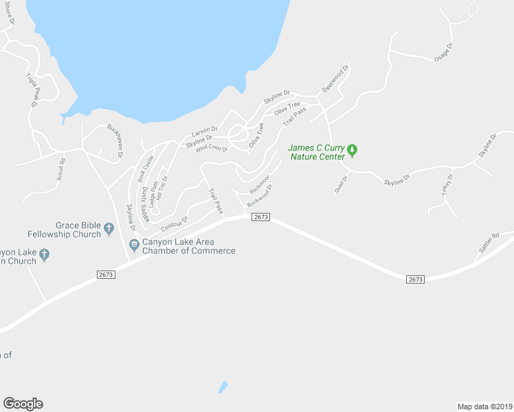 map of restaurants, bars, coffee shops, grocery stores, and more near 550 Rockwood Drive in Canyon Lake