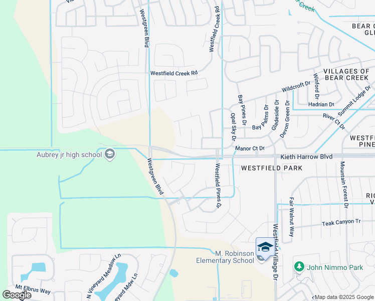 map of restaurants, bars, coffee shops, grocery stores, and more near 22027 Silverfield Park Lane in Katy