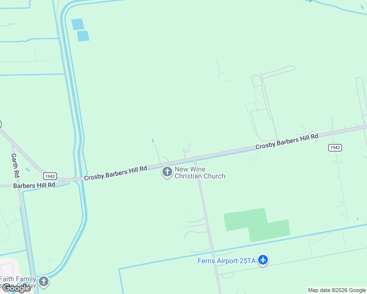 map of restaurants, bars, coffee shops, grocery stores, and more near 6011 Crosby Barbers Hill Road in Baytown