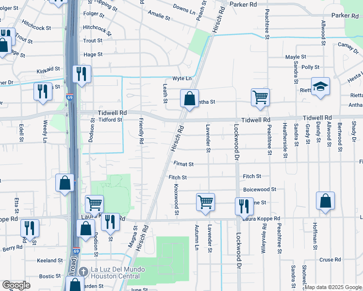 map of restaurants, bars, coffee shops, grocery stores, and more near 4526 Tronewood Street in Houston