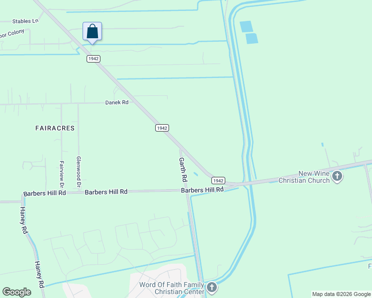 map of restaurants, bars, coffee shops, grocery stores, and more near 5109 Farm to Market Road 1942 in Baytown