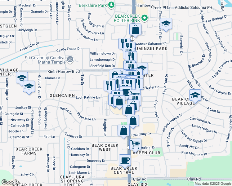 map of restaurants, bars, coffee shops, grocery stores, and more near 4935 Highway 6 North in Houston