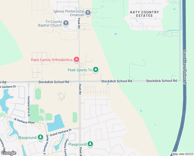 map of restaurants, bars, coffee shops, grocery stores, and more near 22718 Stockdick School Road in Katy