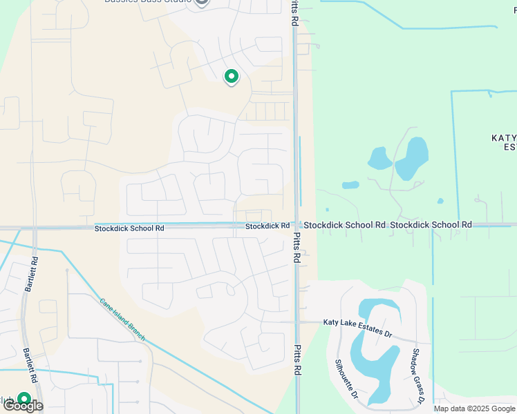 map of restaurants, bars, coffee shops, grocery stores, and more near Stockdick in Katy