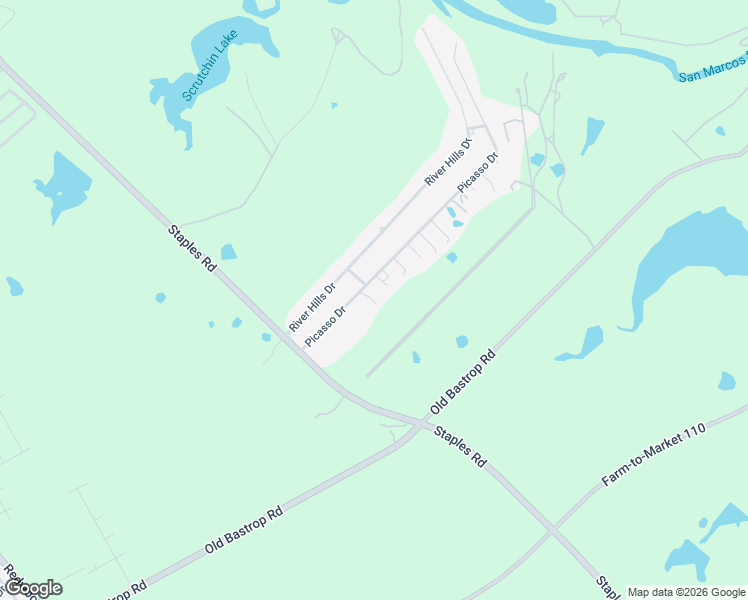 map of restaurants, bars, coffee shops, grocery stores, and more near 313 Picasso Drive in San Marcos