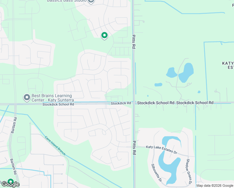 map of restaurants, bars, coffee shops, grocery stores, and more near Stockdick in Katy