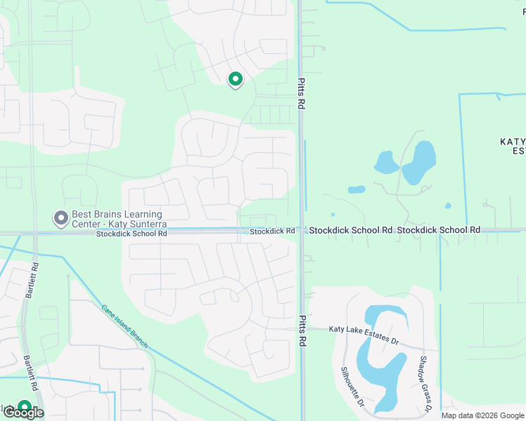 map of restaurants, bars, coffee shops, grocery stores, and more near Stockdick in Katy