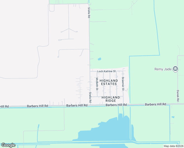 map of restaurants, bars, coffee shops, grocery stores, and more near 13210 Sralla Road in Crosby
