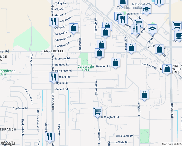 map of restaurants, bars, coffee shops, grocery stores, and more near 9907 Porto Rico Road in Houston