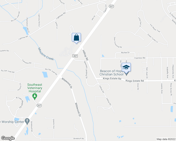 map of restaurants, bars, coffee shops, grocery stores, and more near 392 Sawmill Landing Drive in St. Augustine