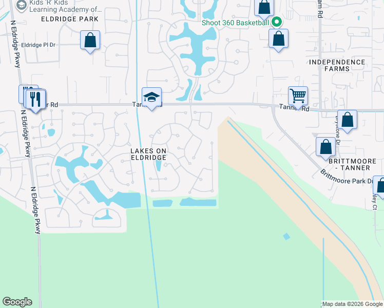 map of restaurants, bars, coffee shops, grocery stores, and more near 5511 Chase Harbor in Houston