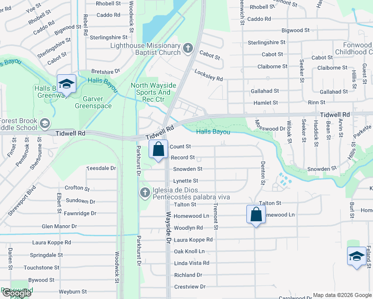 map of restaurants, bars, coffee shops, grocery stores, and more near 7929 Record Street in Houston