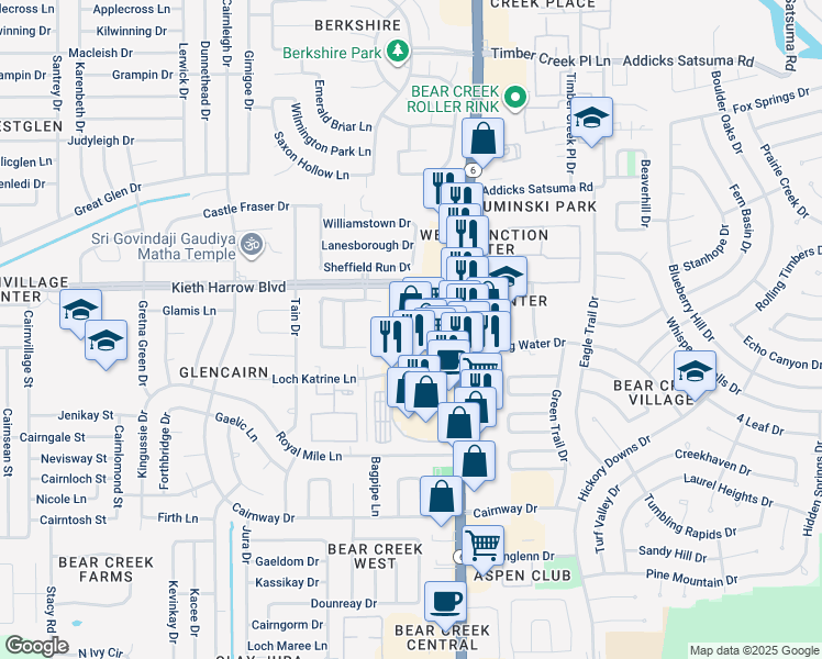map of restaurants, bars, coffee shops, grocery stores, and more near 4935 Highway 6 North in Houston