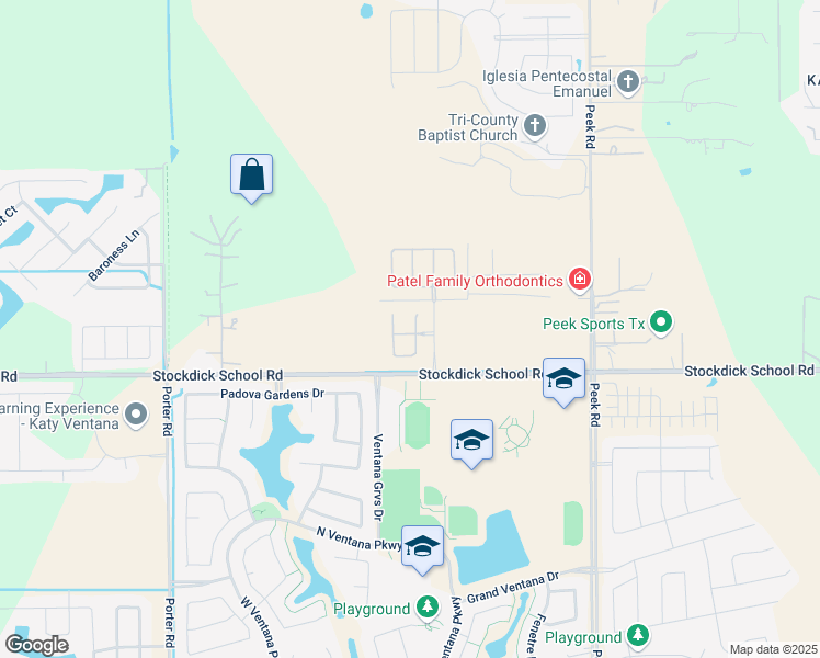 map of restaurants, bars, coffee shops, grocery stores, and more near 23502 Stockdick School Road in Katy