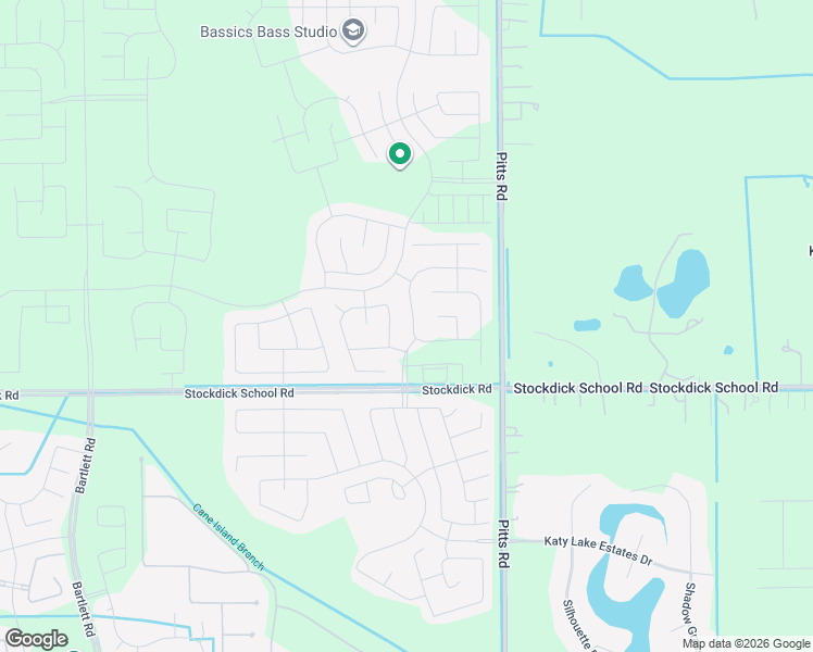 map of restaurants, bars, coffee shops, grocery stores, and more near Stockdick in Katy