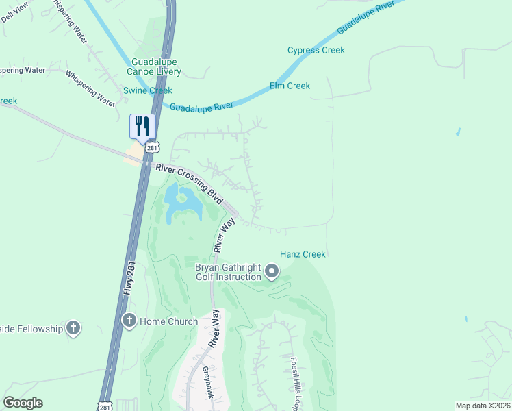map of restaurants, bars, coffee shops, grocery stores, and more near 326 Whitestone Drive in Spring Branch