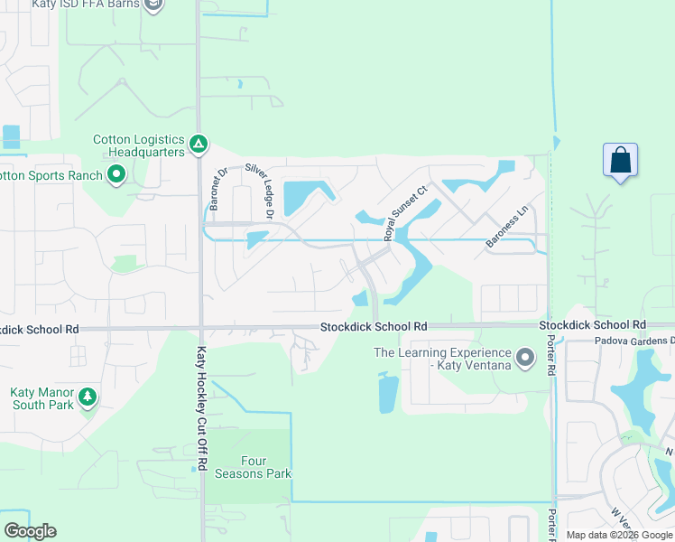 map of restaurants, bars, coffee shops, grocery stores, and more near 5211 Splendid Circle in Katy