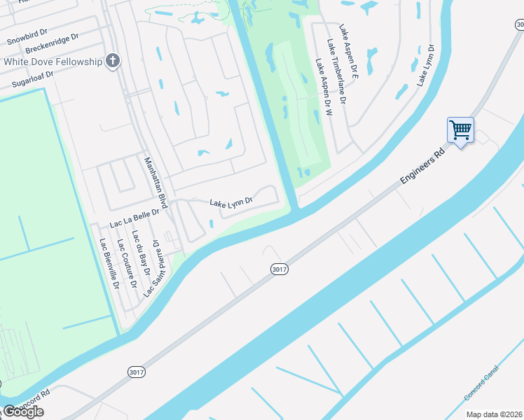 map of restaurants, bars, coffee shops, grocery stores, and more near 22 Lake Elizabeth Court in Harvey