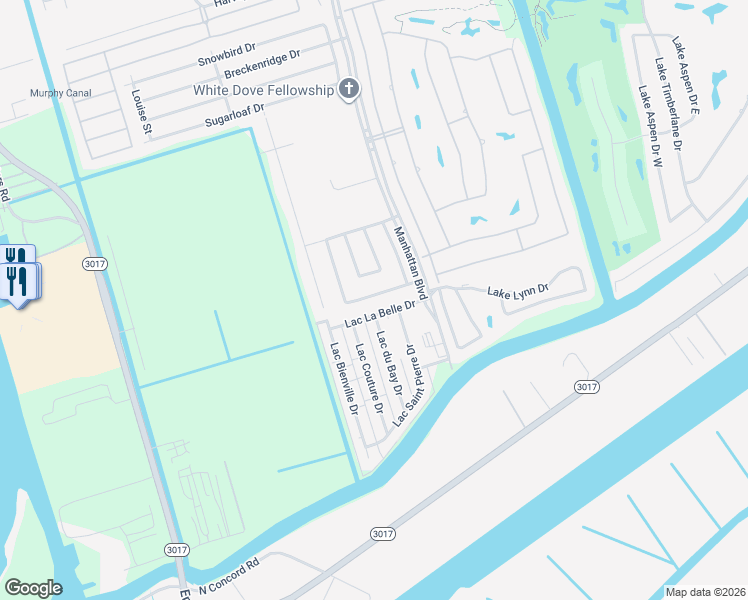 map of restaurants, bars, coffee shops, grocery stores, and more near 2009 Bayou Oaks Drive in Harvey