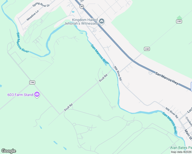 map of restaurants, bars, coffee shops, grocery stores, and more near 3410 Scull Road in Martindale