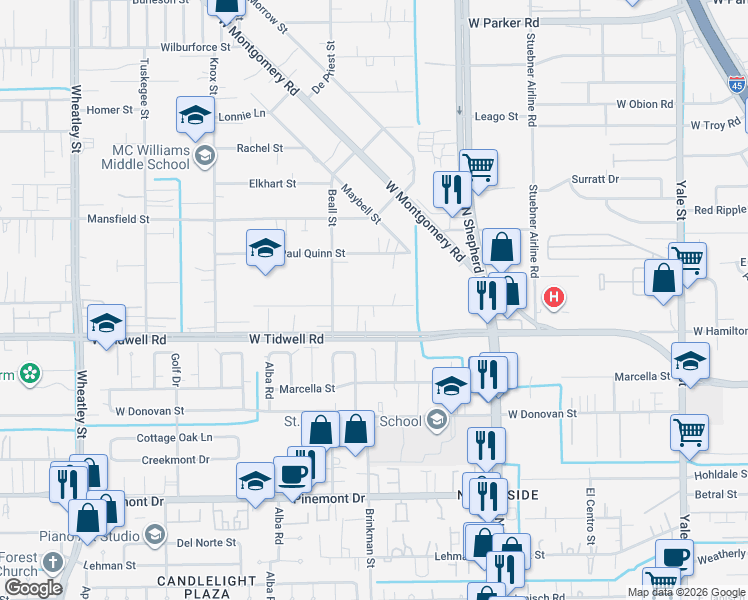 map of restaurants, bars, coffee shops, grocery stores, and more near 778 Davidson Street in Houston