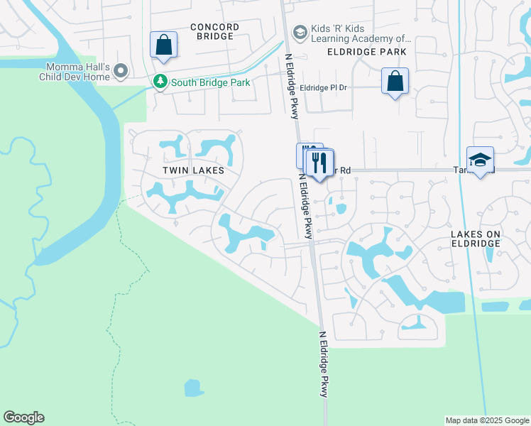 map of restaurants, bars, coffee shops, grocery stores, and more near 13242 Oregold Drive in Houston
