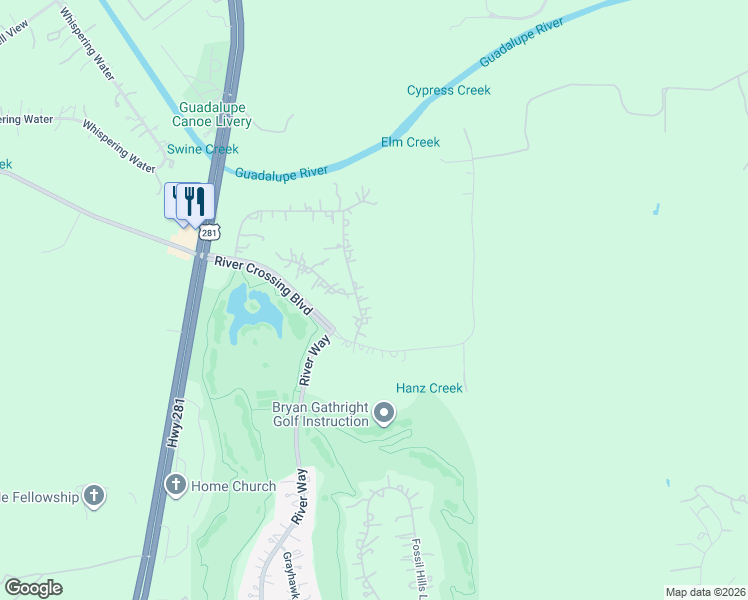 map of restaurants, bars, coffee shops, grocery stores, and more near 326 Whitestone Dr in Spring Branch