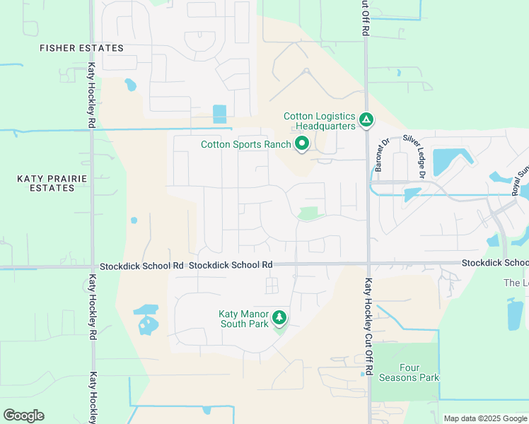 map of restaurants, bars, coffee shops, grocery stores, and more near 5130 Avondale Rise Street in Katy