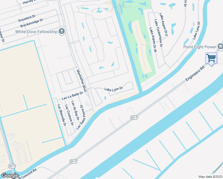 map of restaurants, bars, coffee shops, grocery stores, and more near 69 Lake Lynn Drive in Harvey