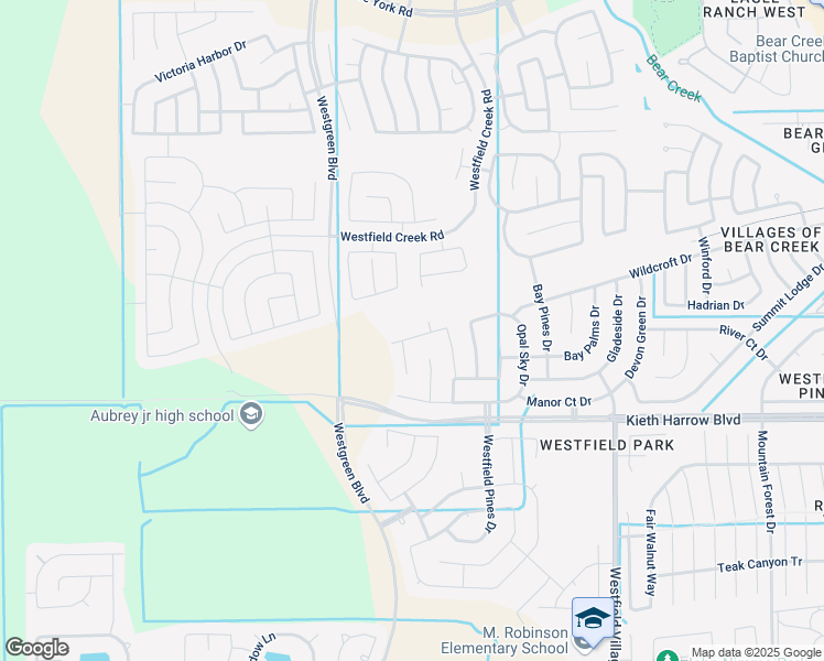 map of restaurants, bars, coffee shops, grocery stores, and more near 22038 Westerpine Lane in Katy