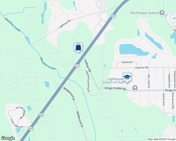 map of restaurants, bars, coffee shops, grocery stores, and more near 392 Sawmill Landing Drive in St. Augustine