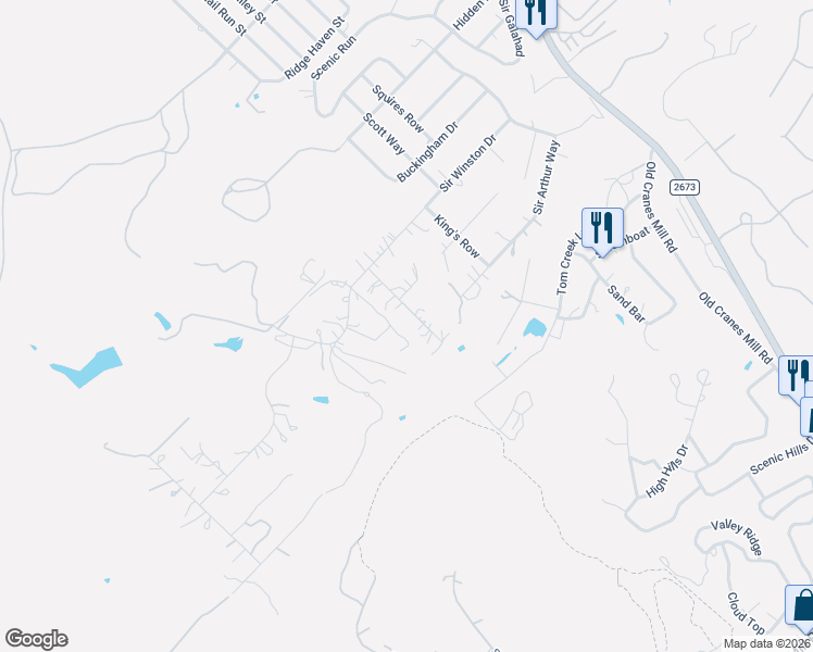 map of restaurants, bars, coffee shops, grocery stores, and more near 4515 Chamberlain Way in Canyon Lake