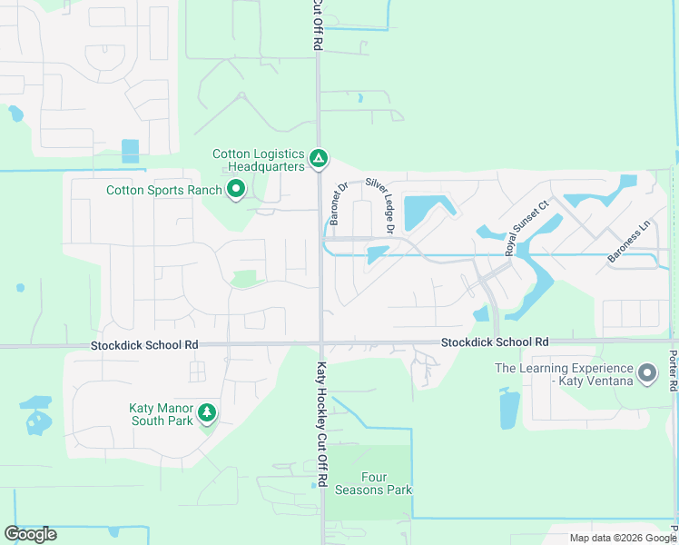 map of restaurants, bars, coffee shops, grocery stores, and more near 5203 Monarch Belle Lane in Katy