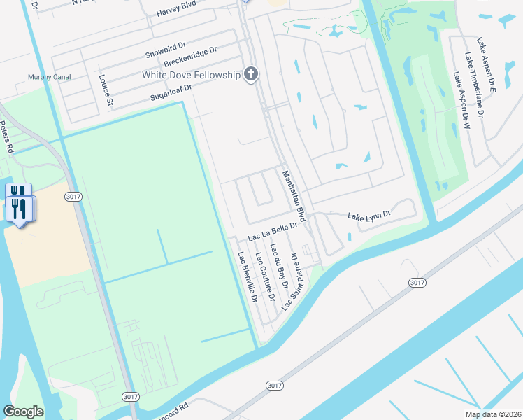 map of restaurants, bars, coffee shops, grocery stores, and more near 2009 Bayou Oaks Drive in Harvey