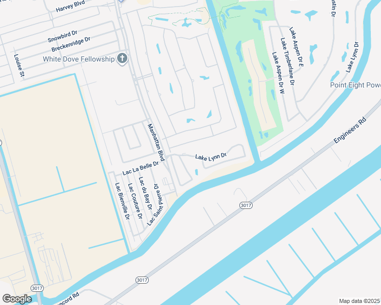 map of restaurants, bars, coffee shops, grocery stores, and more near 110 Lake Lynn Drive in Harvey