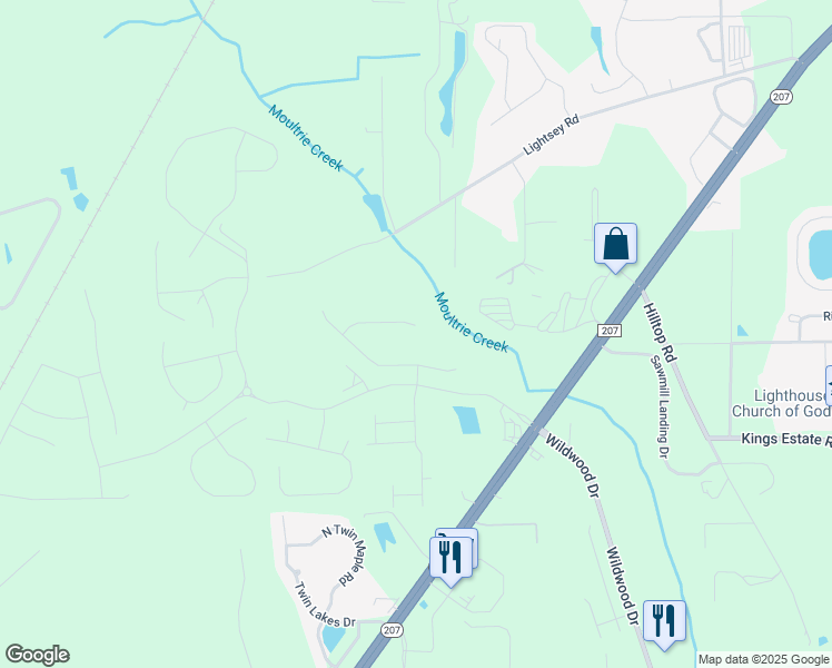 map of restaurants, bars, coffee shops, grocery stores, and more near 1905B Lightsey Road in St. Augustine