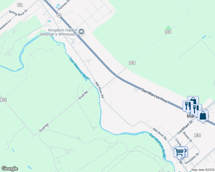 map of restaurants, bars, coffee shops, grocery stores, and more near 301 Quail Run Road in Martindale